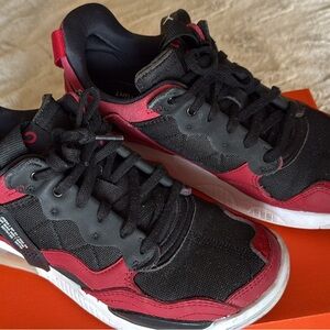 Jordan Black and Red Athletic Shoes